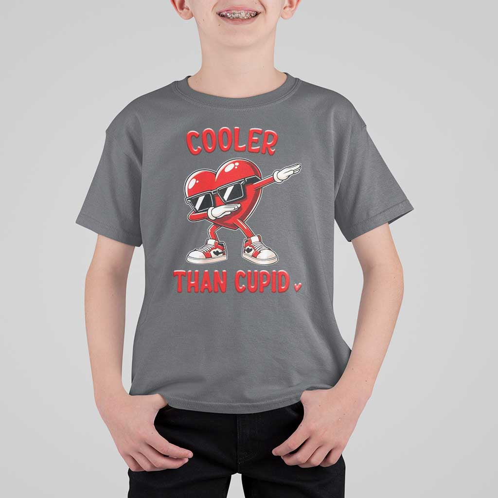 Dabbing Heart Valentine Day T Shirt For Kid Cooler Than Cupid Funny Kids Boys