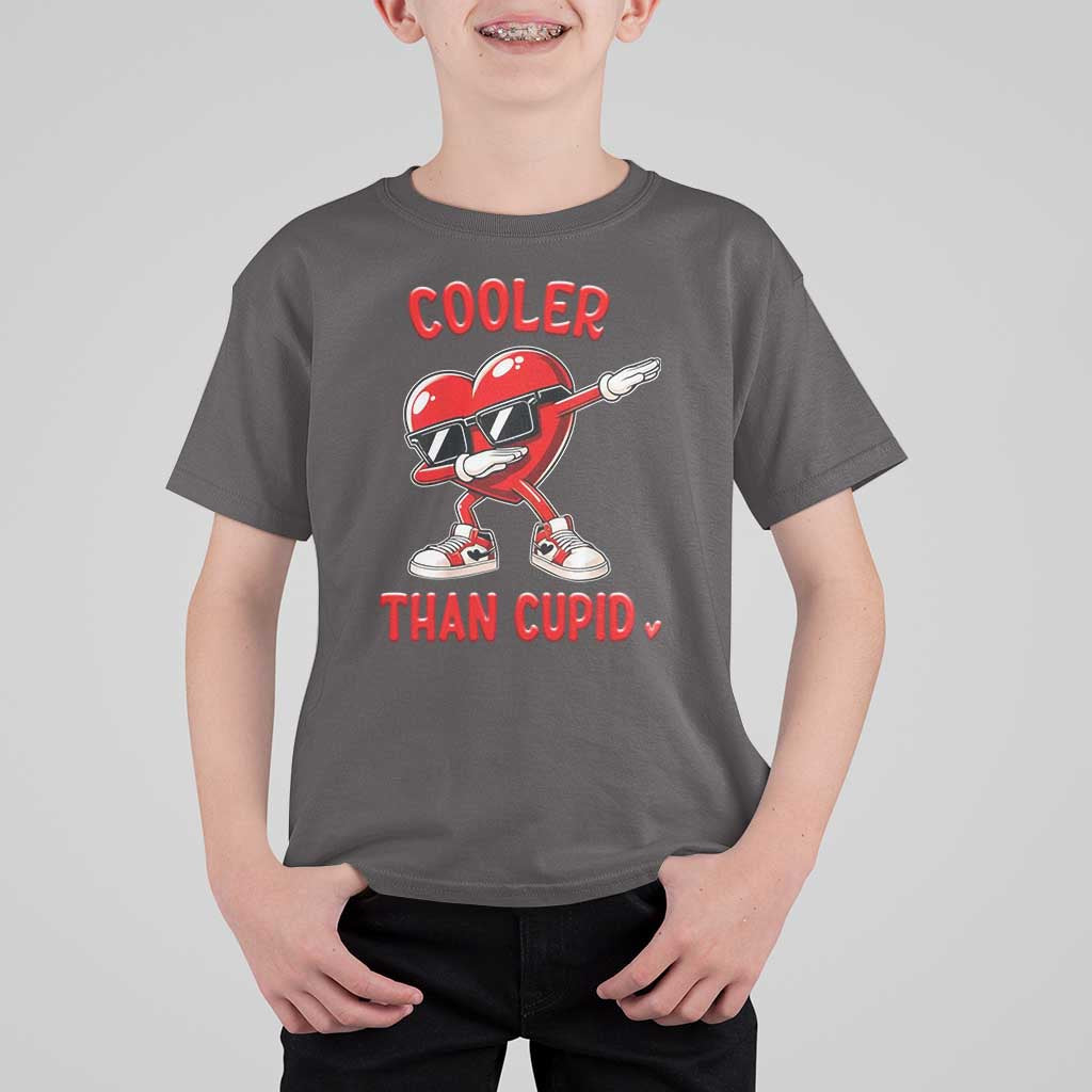 Dabbing Heart Valentine Day T Shirt For Kid Cooler Than Cupid Funny Kids Boys