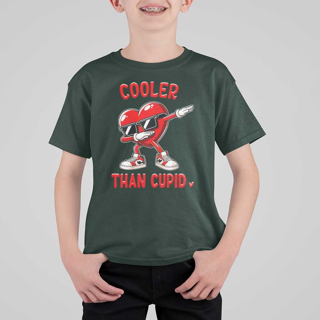 Dabbing Heart Valentine Day T Shirt For Kid Cooler Than Cupid Funny Kids Boys