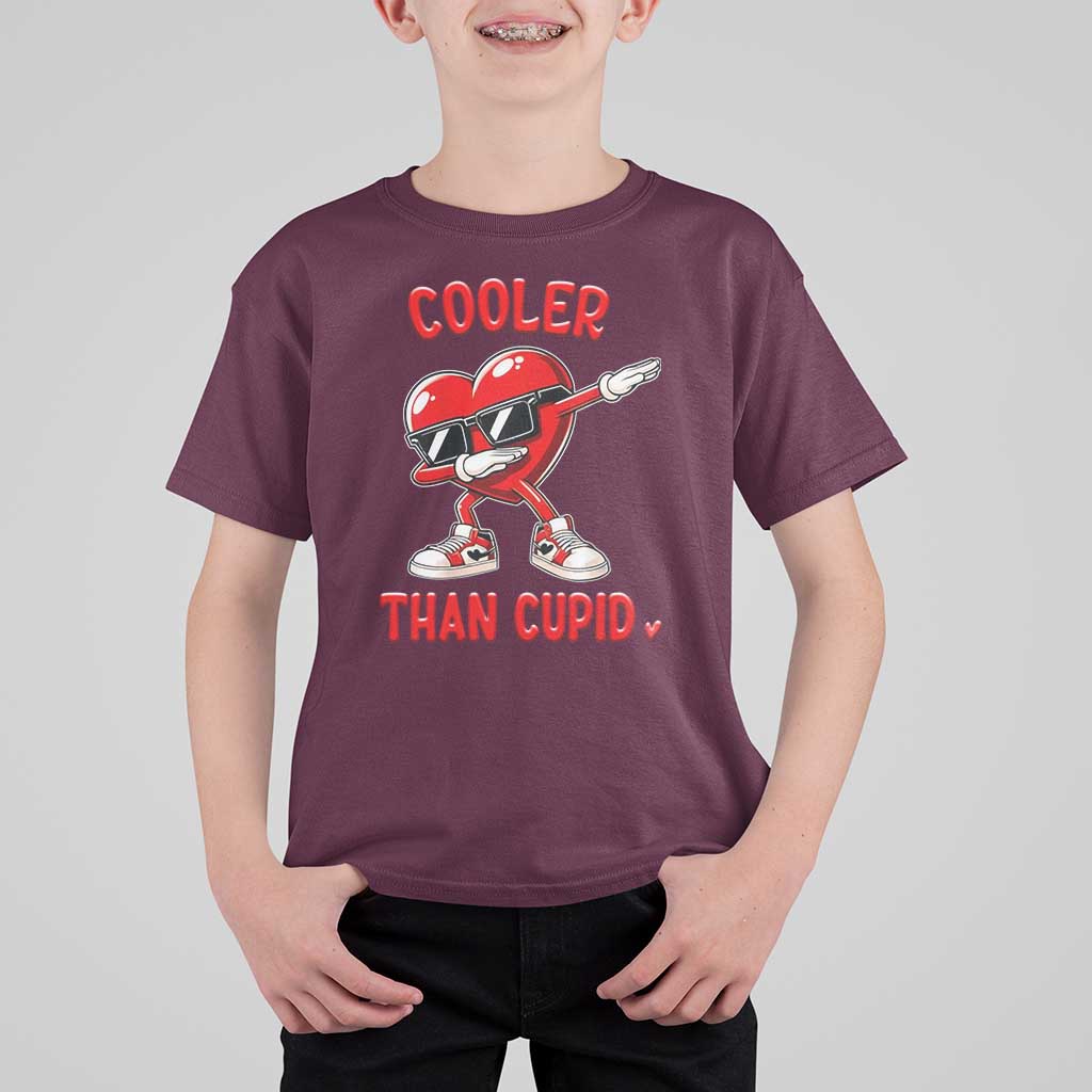Dabbing Heart Valentine Day T Shirt For Kid Cooler Than Cupid Funny Kids Boys