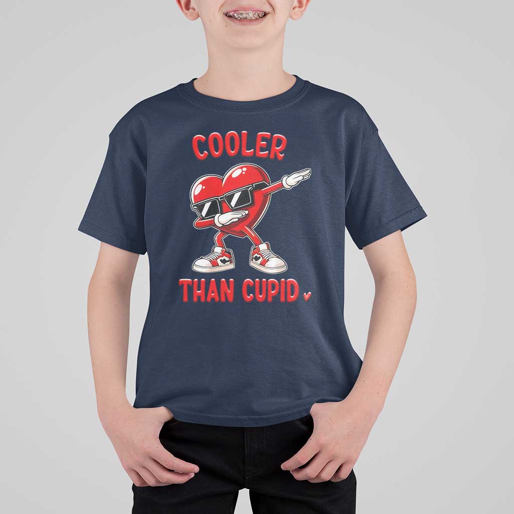 Dabbing Heart Valentine Day T Shirt For Kid Cooler Than Cupid Funny Kids Boys