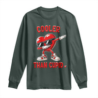 Dabbing Heart Valentine Day Long Sleeve Shirt Cooler Than Cupid Funny Kids Boys