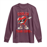 Dabbing Heart Valentine Day Long Sleeve Shirt Cooler Than Cupid Funny Kids Boys