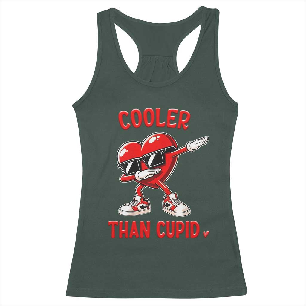 Dabbing Heart Valentine Day Racerback Tank Top Cooler Than Cupid Funny Kids Boys