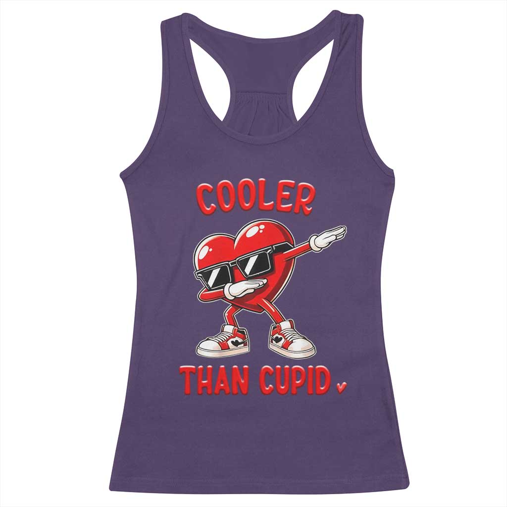 Dabbing Heart Valentine Day Racerback Tank Top Cooler Than Cupid Funny Kids Boys