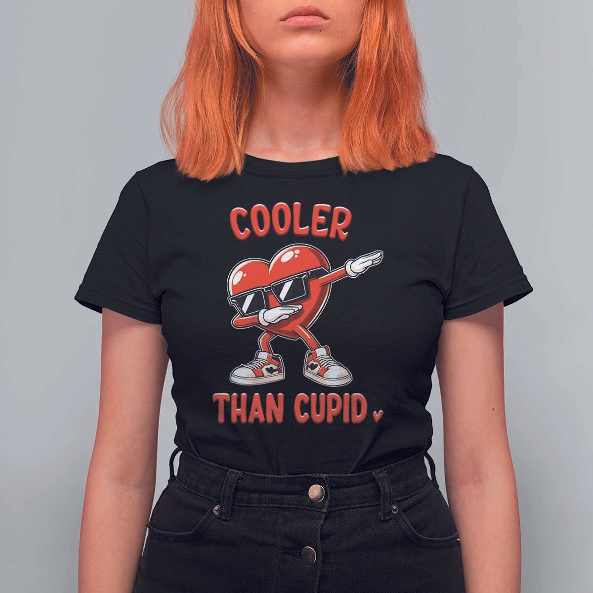 Dabbing Heart Valentine Day T Shirt For Women Cooler Than Cupid Funny Kids Boys