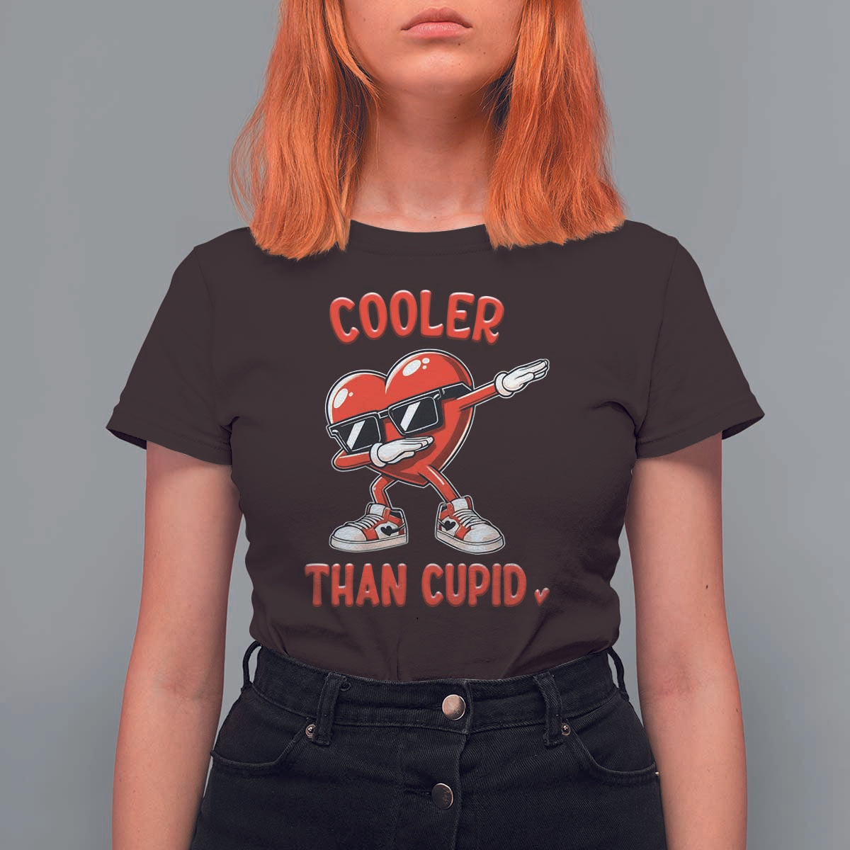 Dabbing Heart Valentine Day T Shirt For Women Cooler Than Cupid Funny Kids Boys