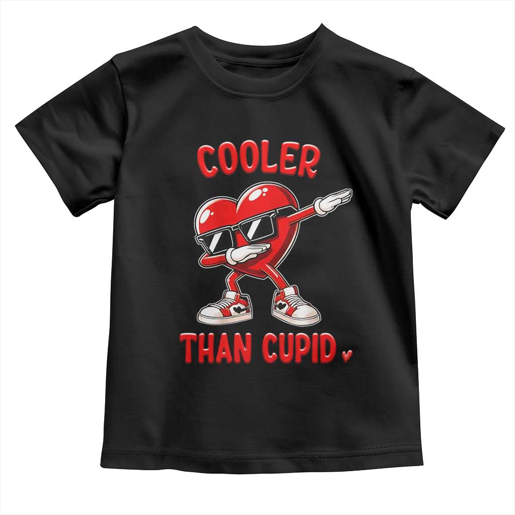 Dabbing Heart Valentine Day Toddler T Shirt Cooler Than Cupid Funny Kids Boys