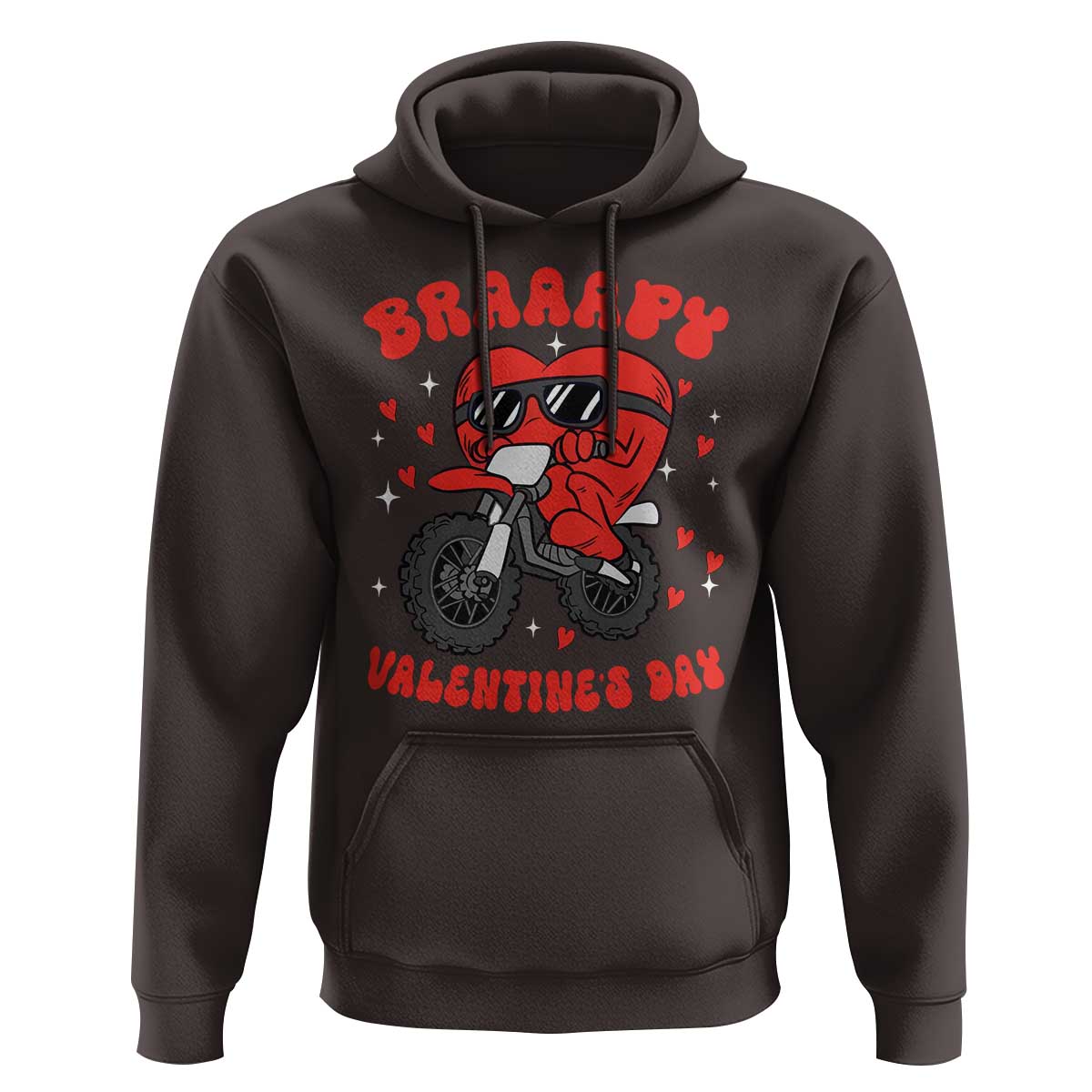 Braaapy Valentines Day Motocross Heart Hoodie