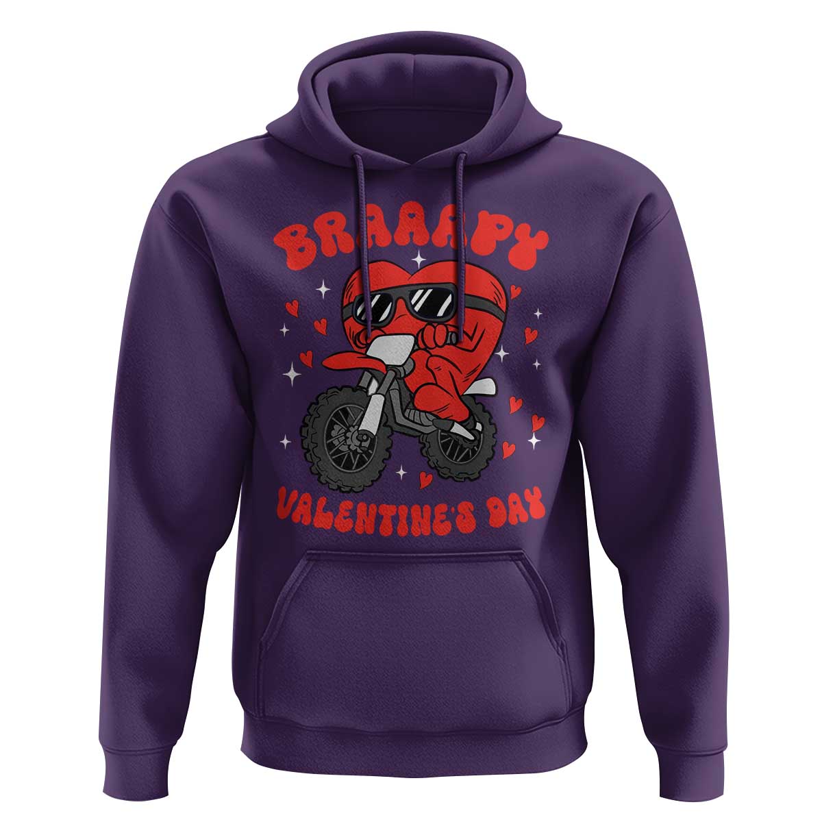 Braaapy Valentines Day Motocross Heart Hoodie
