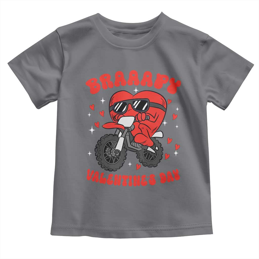 Braaapy Valentines Day Motocross Heart Toddler T Shirt