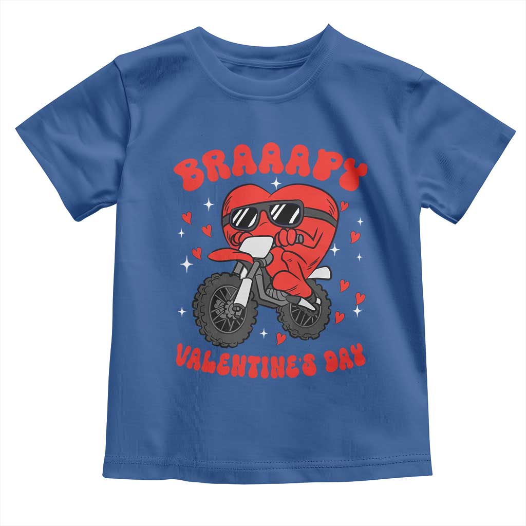 Braaapy Valentines Day Motocross Heart Toddler T Shirt