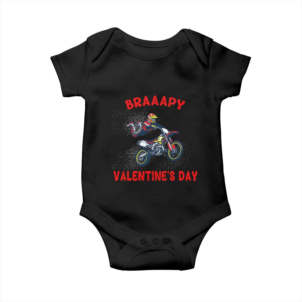 Braaapy Valentines Day Motocross Dirt Bikes Baby Onesie