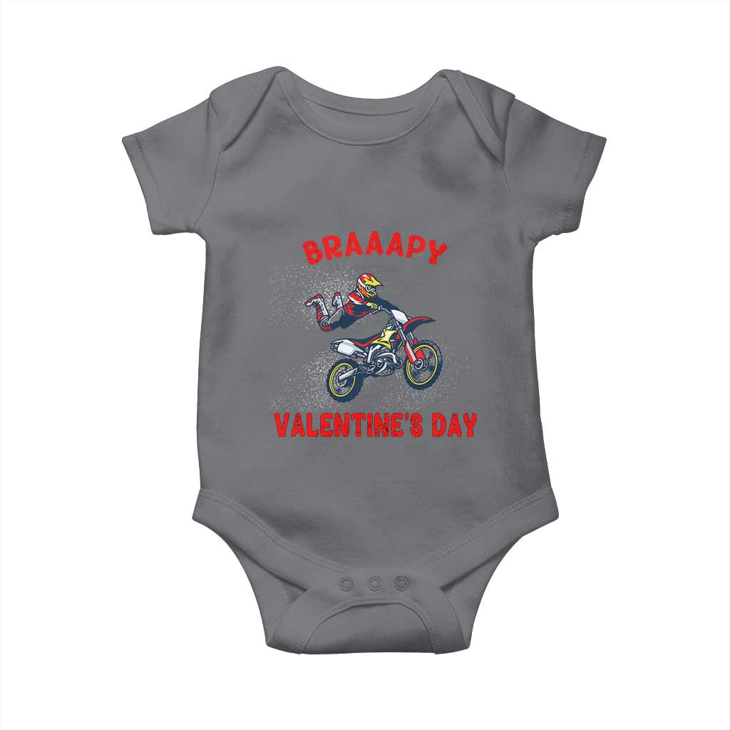 Braaapy Valentines Day Motocross Dirt Bikes Baby Onesie