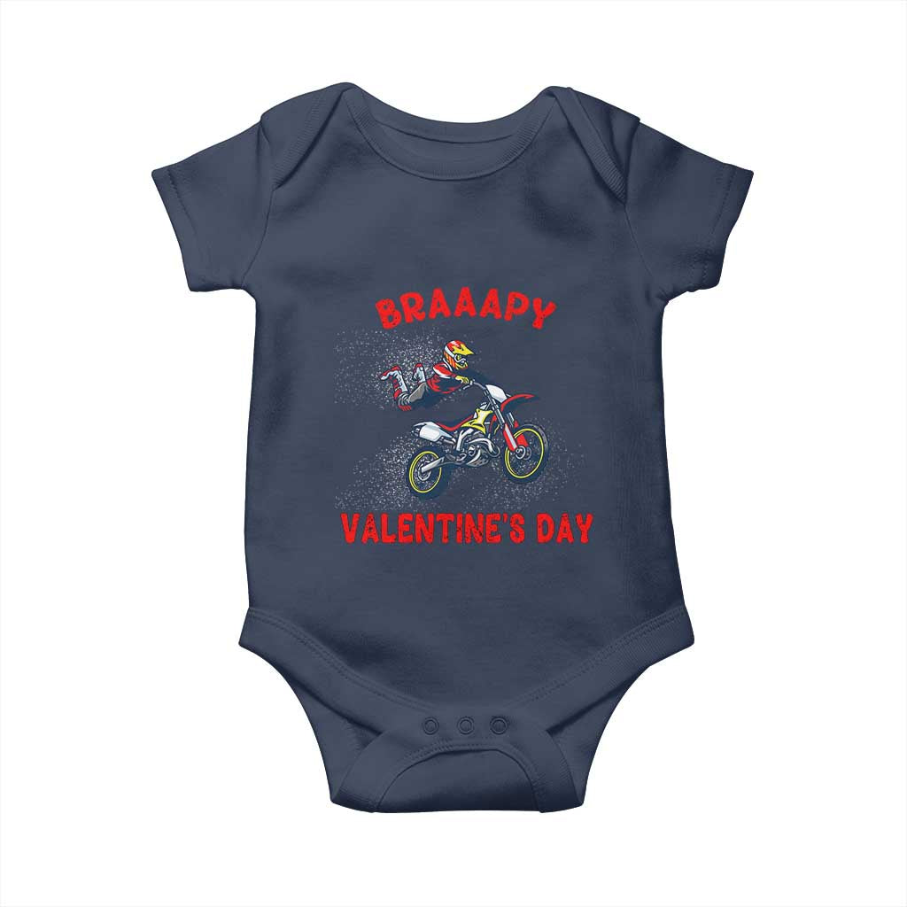 Braaapy Valentines Day Motocross Dirt Bikes Baby Onesie