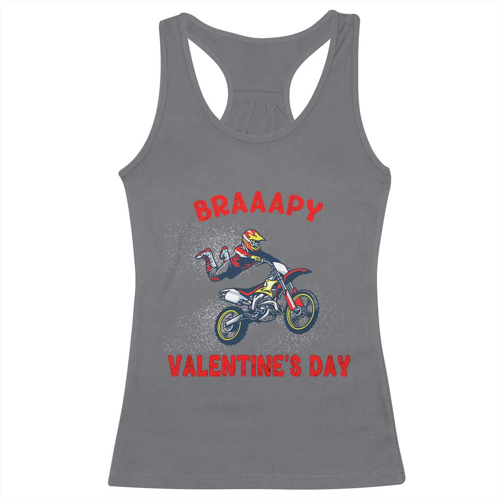 Braaapy Valentines Day Motocross Dirt Bikes Racerback Tank Top