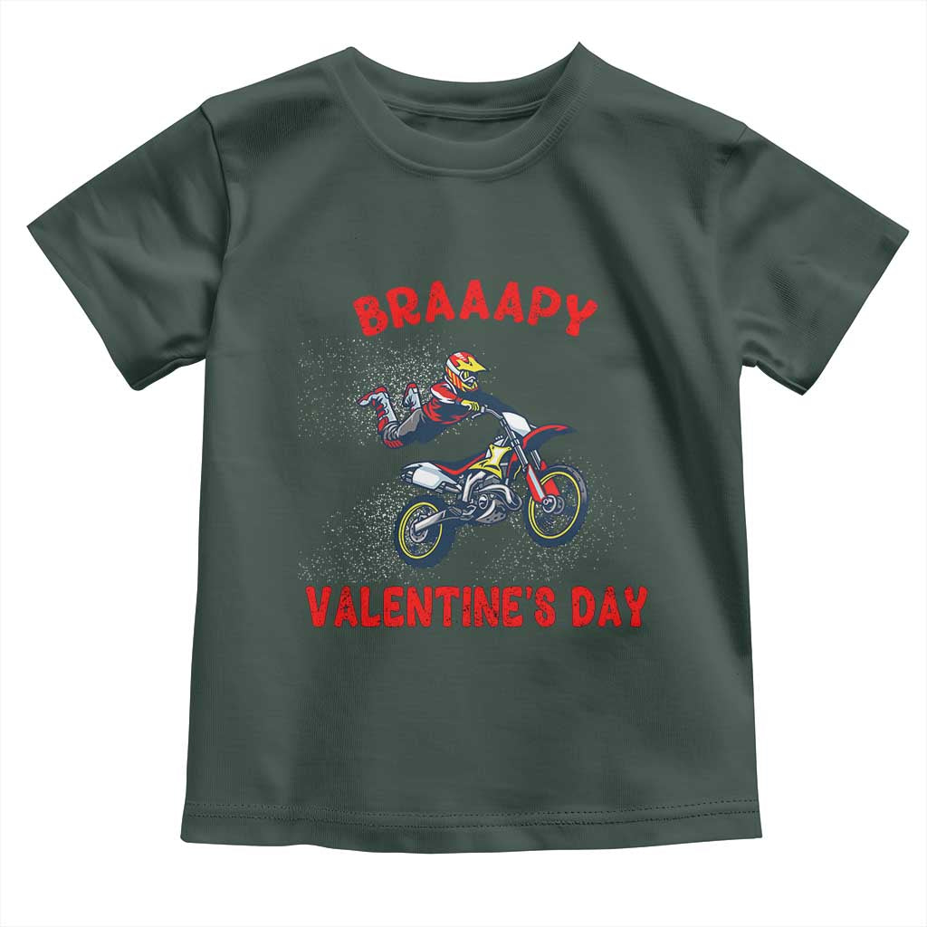 Braaapy Valentines Day Motocross Dirt Bikes Toddler T Shirt