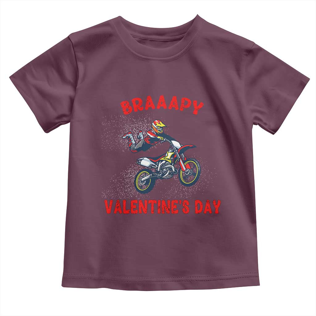Braaapy Valentines Day Motocross Dirt Bikes Toddler T Shirt