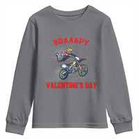 Braaapy Valentines Day Motocross Dirt Bikes Youth Sweatshirt