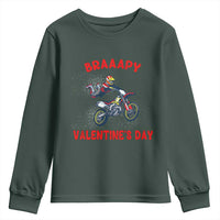Braaapy Valentines Day Motocross Dirt Bikes Youth Sweatshirt