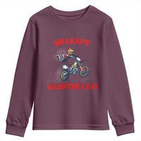 Braaapy Valentines Day Motocross Dirt Bikes Youth Sweatshirt