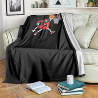 Basketball Valentines Throw Blanket Cute Red Heart Playing Basketball Player Team Boys - Wonder Print Shop