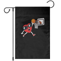 Basketball Valentines Garden Flag Cute Red Heart Playing Basketball Player Team Boys - Wonder Print Shop