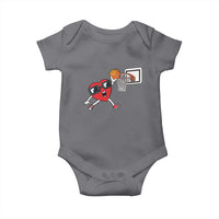 Basketball Valentines Baby Onesie Cute Red Heart Playing Basketball Player Team Boys - Wonder Print Shop