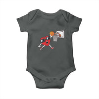 Basketball Valentines Baby Onesie Cute Red Heart Playing Basketball Player Team Boys - Wonder Print Shop