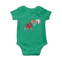 Basketball Valentines Baby Onesie Cute Red Heart Playing Basketball Player Team Boys - Wonder Print Shop