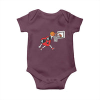 Basketball Valentines Baby Onesie Cute Red Heart Playing Basketball Player Team Boys - Wonder Print Shop