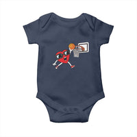 Basketball Valentines Baby Onesie Cute Red Heart Playing Basketball Player Team Boys - Wonder Print Shop