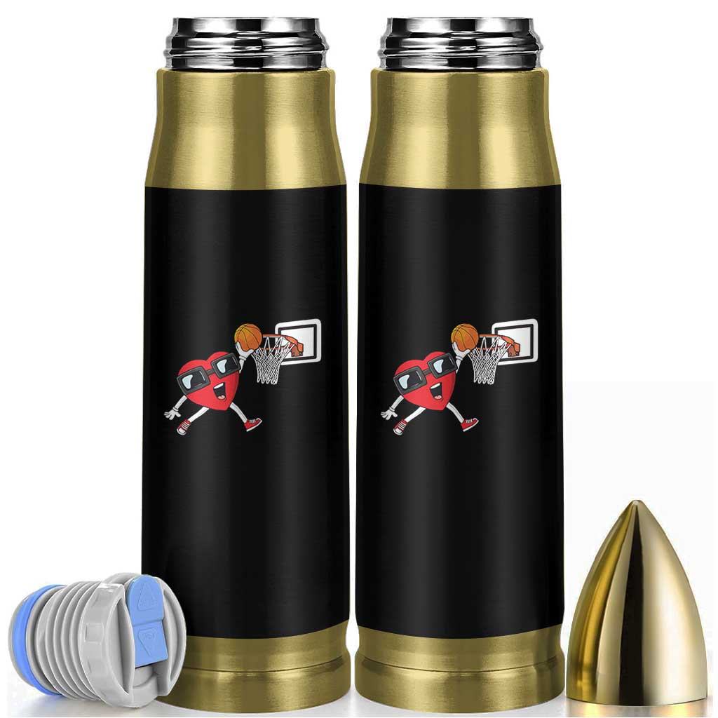 Basketball Valentines Bullet Tumbler Cute Red Heart Playing Basketball Player Team Boys - Wonder Print Shop