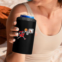 Basketball Valentines 4 in 1 Can Cooler Tumbler Cute Red Heart Playing Basketball Player Team Boys - Wonder Print Shop