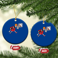 Basketball Valentines Ceramic Ornament Cute Red Heart Playing Basketball Player Team Boys - Wonder Print Shop