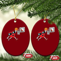 Basketball Valentines Ceramic Ornament Cute Red Heart Playing Basketball Player Team Boys - Wonder Print Shop