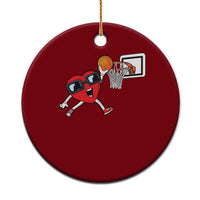Basketball Valentines Ceramic Ornament Cute Red Heart Playing Basketball Player Team Boys - Wonder Print Shop