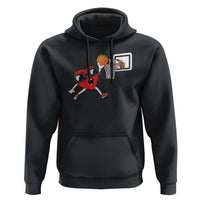 Basketball Valentines Hoodie Cute Red Heart Playing Basketball Player Team Boys - Wonder Print Shop