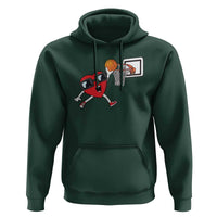 Basketball Valentines Hoodie Cute Red Heart Playing Basketball Player Team Boys - Wonder Print Shop