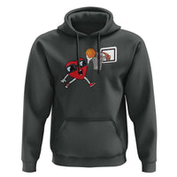 Basketball Valentines Hoodie Cute Red Heart Playing Basketball Player Team Boys - Wonder Print Shop
