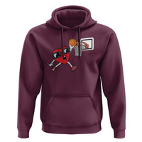 Basketball Valentines Hoodie Cute Red Heart Playing Basketball Player Team Boys - Wonder Print Shop