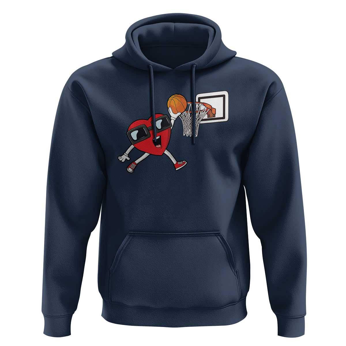 Basketball Valentines Hoodie Cute Red Heart Playing Basketball Player Team Boys - Wonder Print Shop
