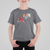 Basketball Valentines T Shirt For Kid Cute Red Heart Playing Basketball Player Team Boys - Wonder Print Shop