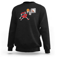 Basketball Valentines Sweatshirt Cute Red Heart Playing Basketball Player Team Boys - Wonder Print Shop