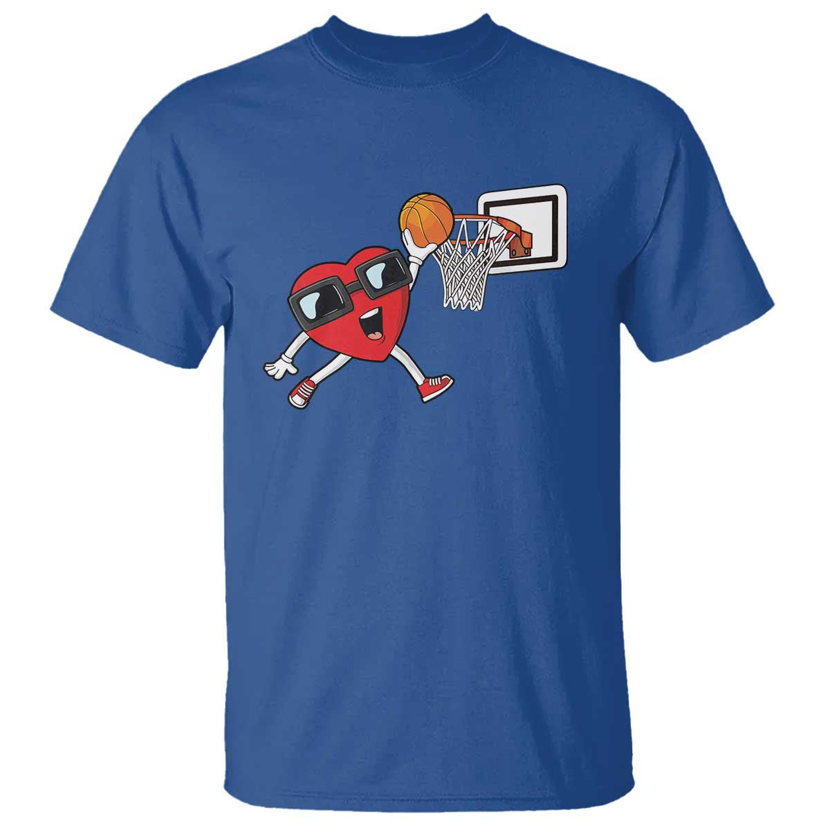 Basketball Valentines T Shirt Cute Red Heart Playing Basketball Player Team Boys - Wonder Print Shop