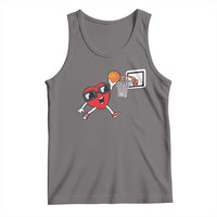 Basketball Valentines Tank Top Cute Red Heart Playing Basketball Player Team Boys - Wonder Print Shop