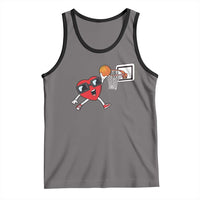 Basketball Valentines Tank Top Cute Red Heart Playing Basketball Player Team Boys - Wonder Print Shop