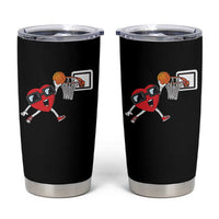 Basketball Valentines Tumbler Cup Cute Red Heart Playing Basketball Player Team Boys - Wonder Print Shop