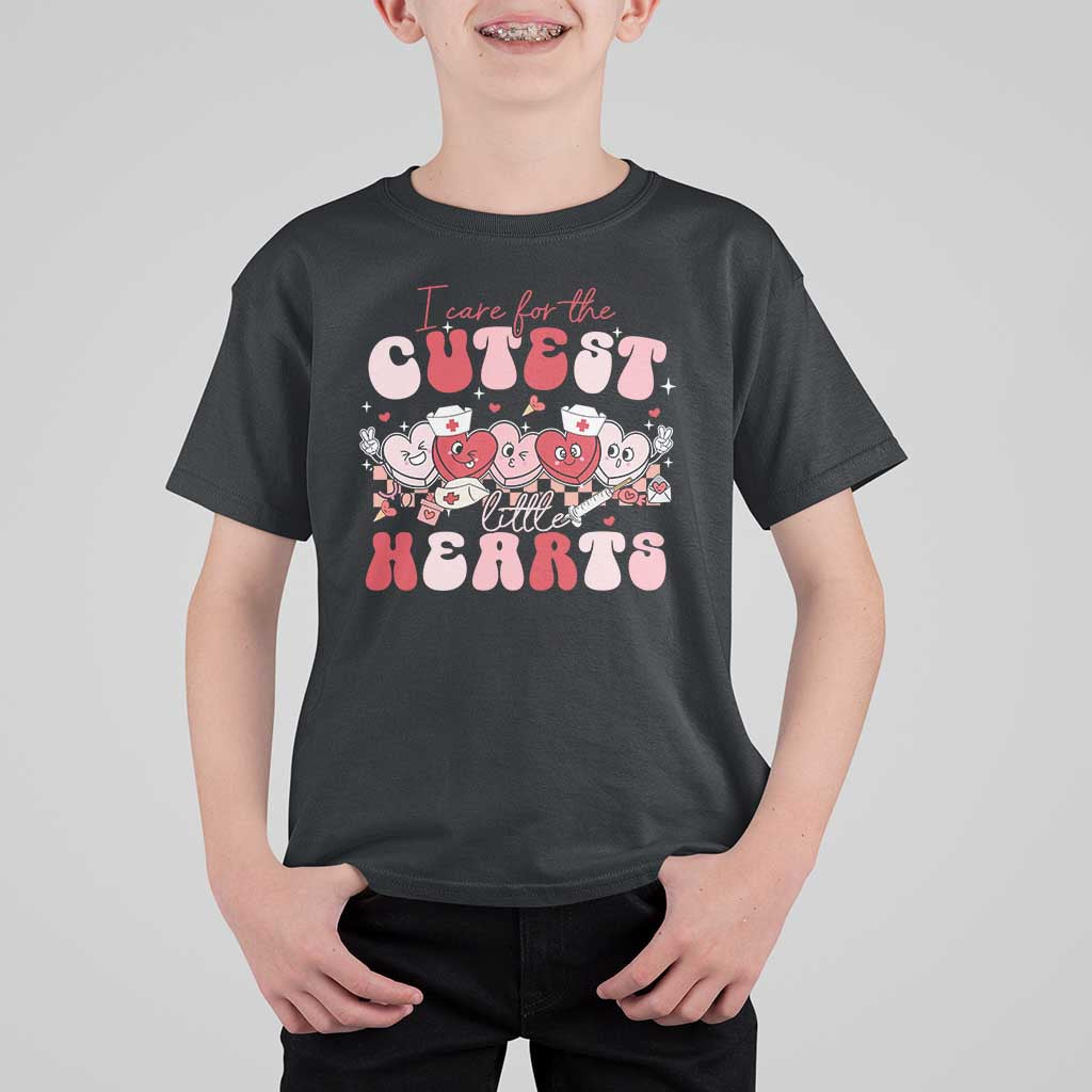 Nurse Valentine Gift T Shirt For Kid Care For Cutest Little Hearts