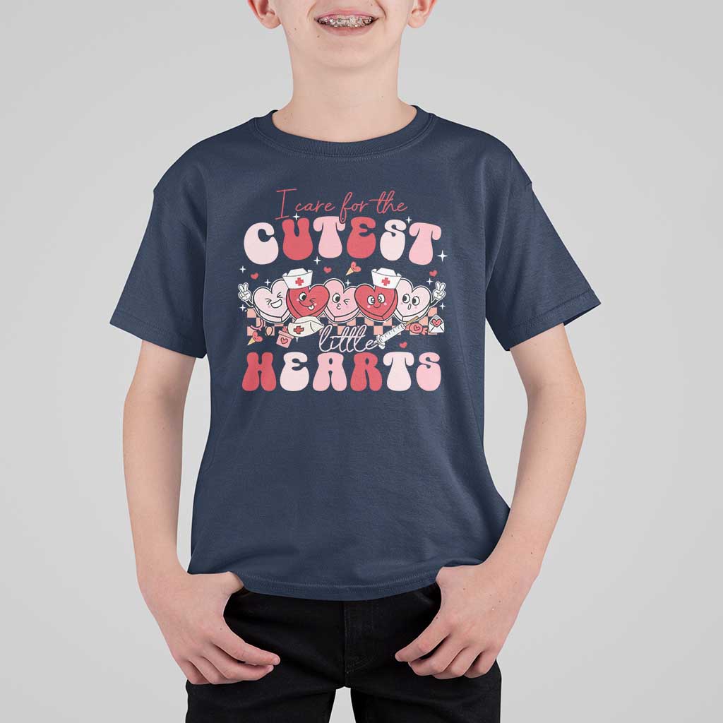 Nurse Valentine Gift T Shirt For Kid Care For Cutest Little Hearts